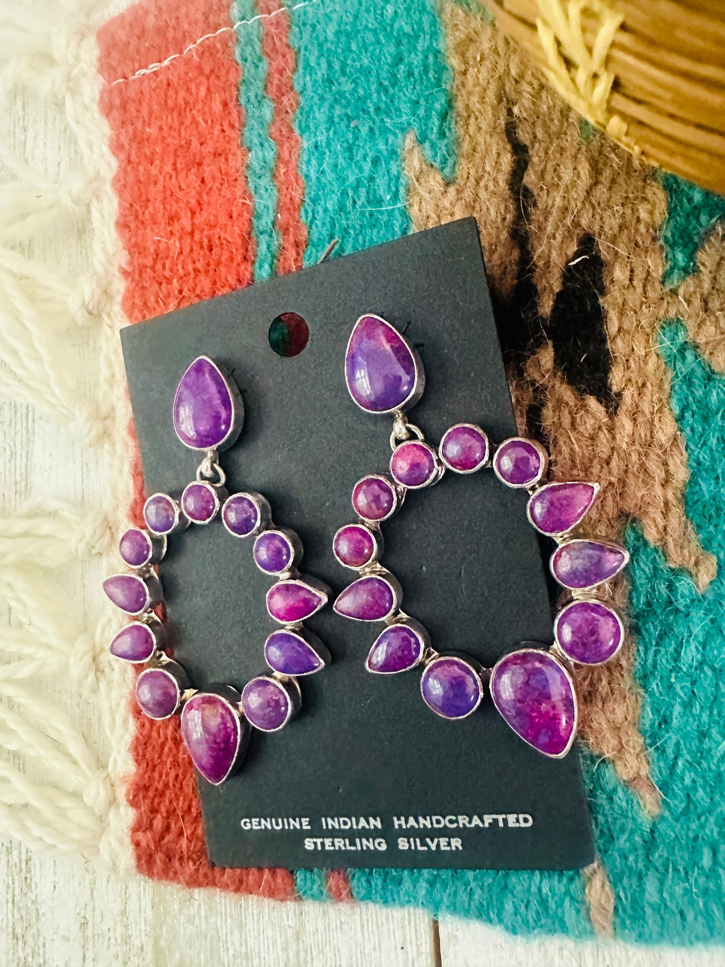 Handcrafted Purple Dream Mohave & Sterling Silver Dangle Earrings