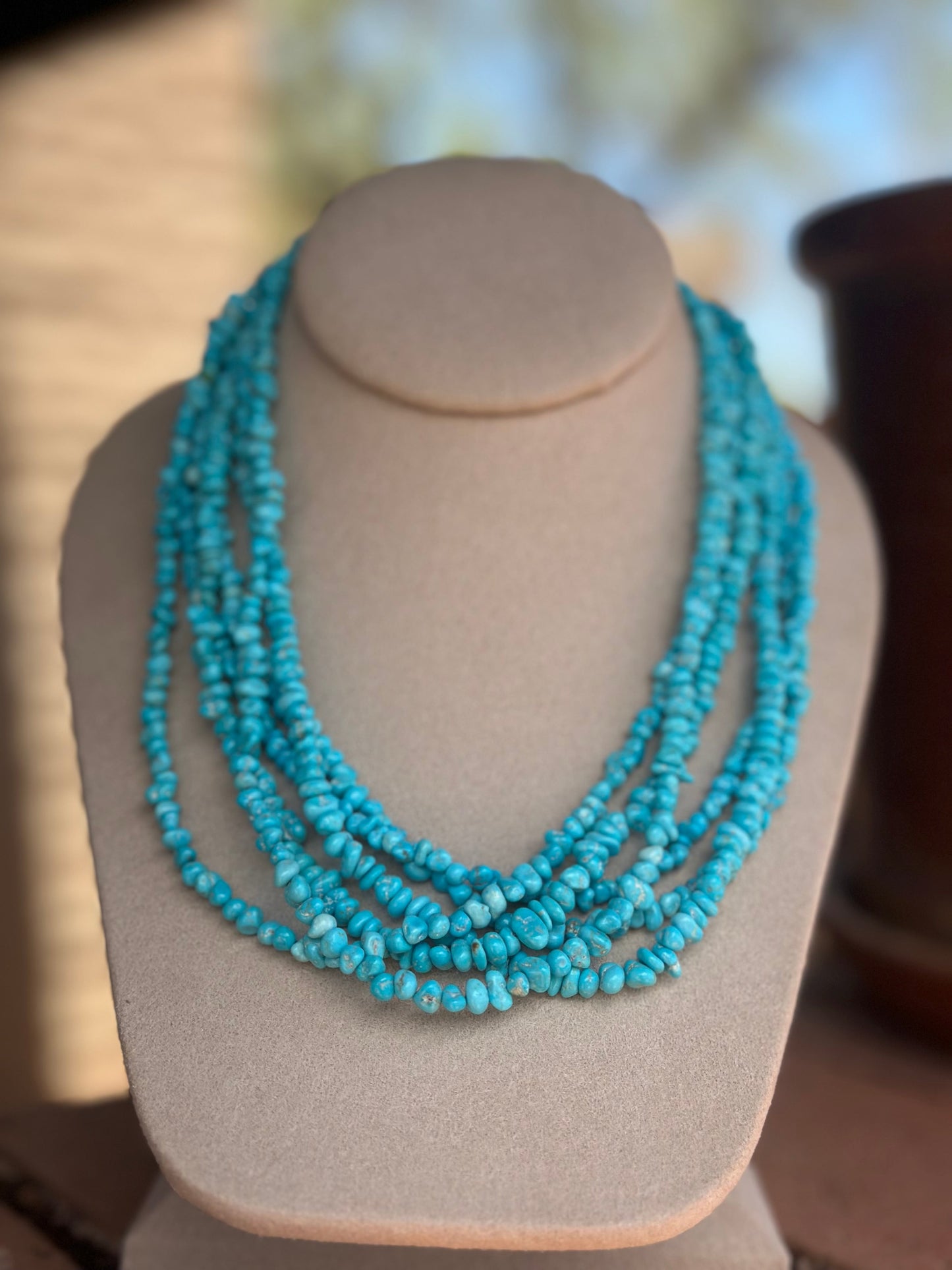Handcrafted Kingman Turquoise Beaded Necklace