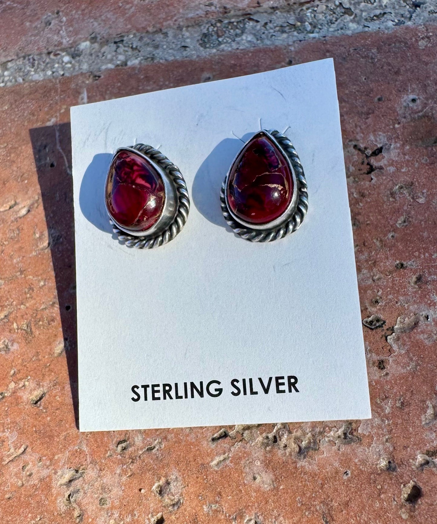 Handcrafted Sterling Silver & Rose Dahlia Stud Earrings