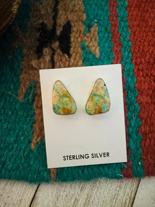 Navajo Sterling Silver & Turquoise Post Earrings