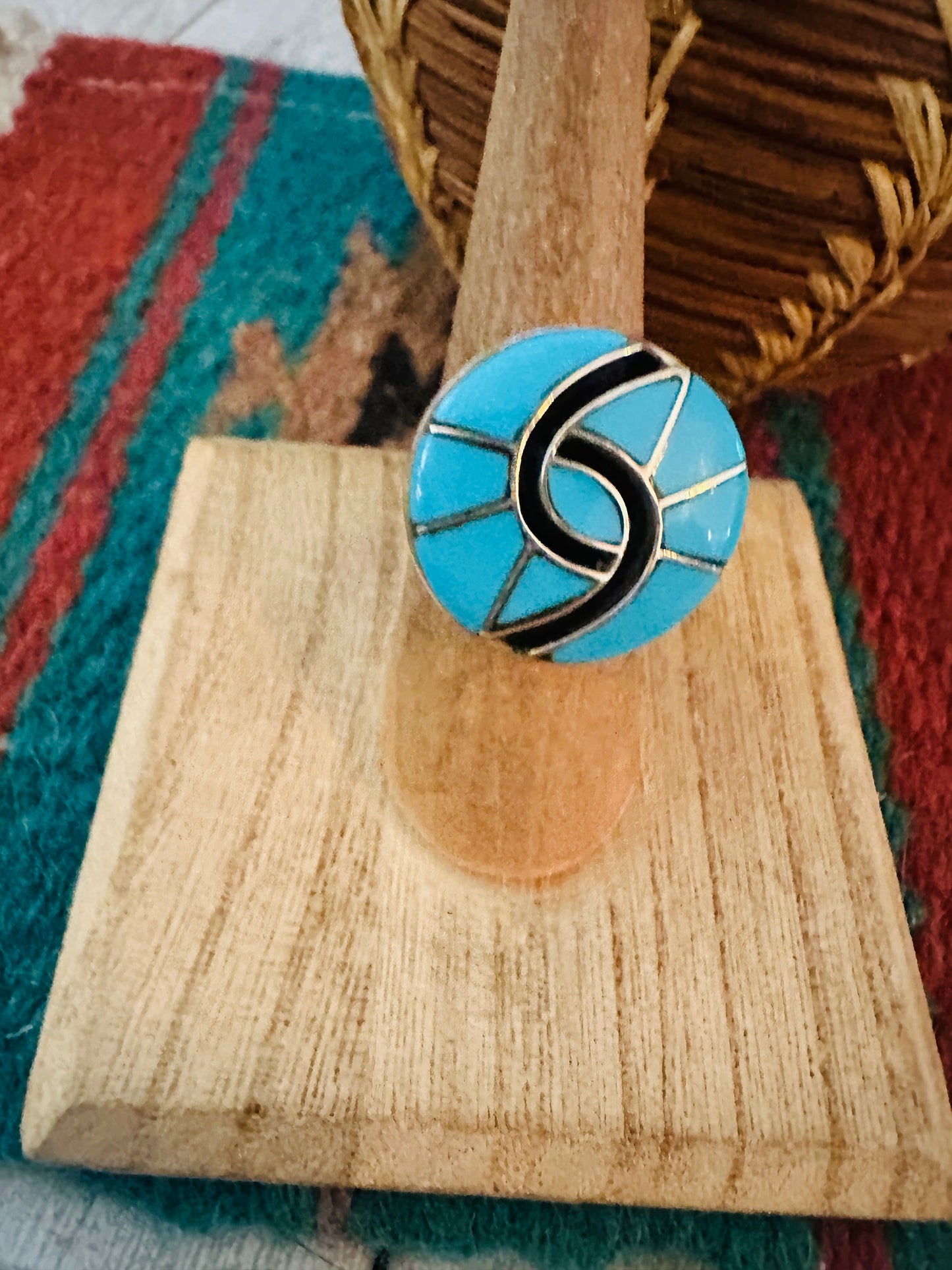 Handcrafted Sterling Silver Turquoise Inlay Ring