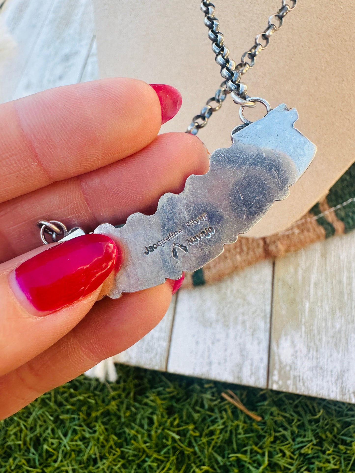Handcrafted Turquoise & Sterling Silver Necklace by Jacqueline Silver