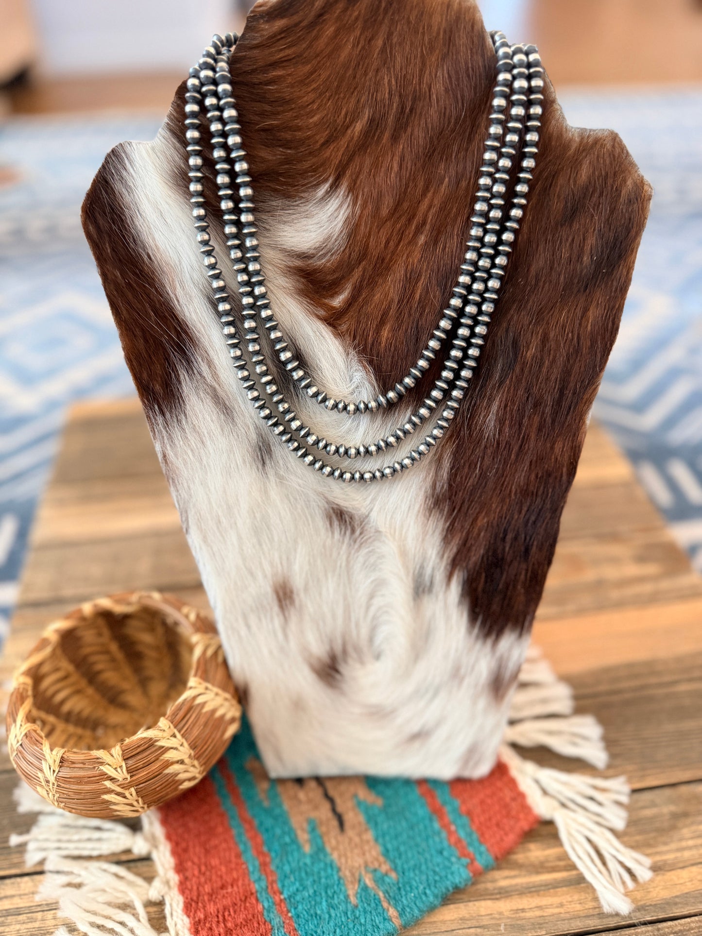 Handcrafted 5mm Sterling Silver Pearl Beaded Necklace
