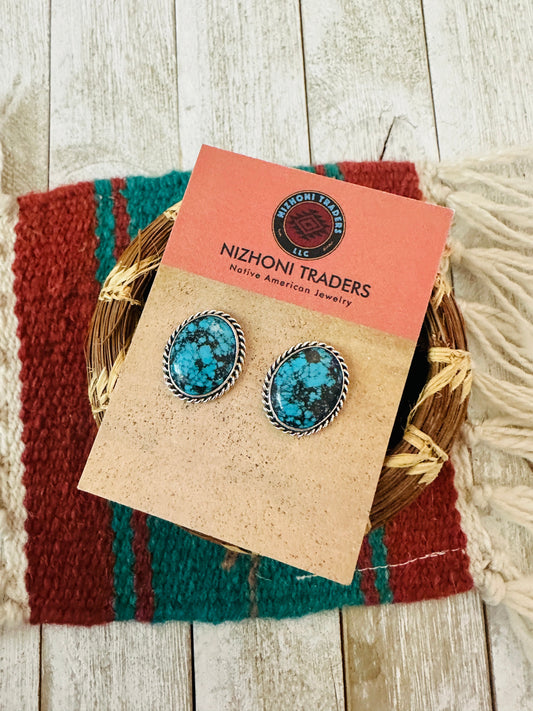 Handcrafted Turquoise & Sterling Silver Post Earrings