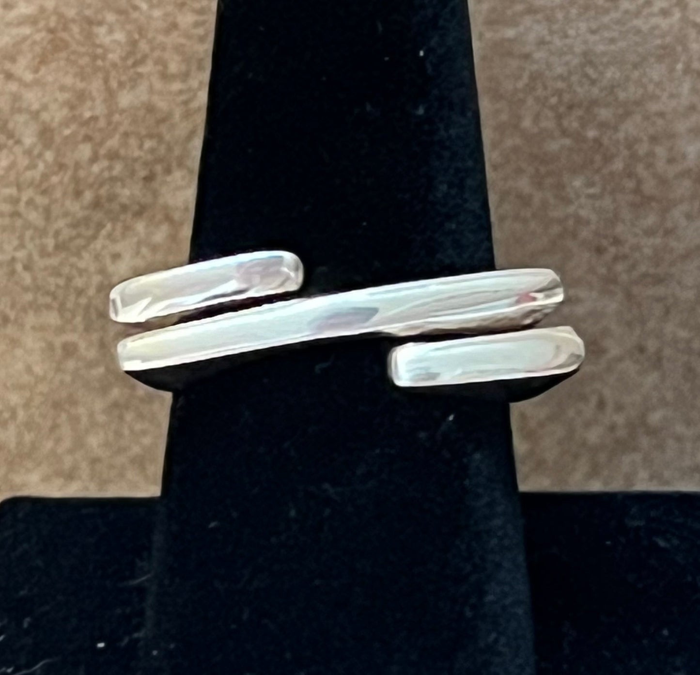 Linear Lines Sterling Silver Ring