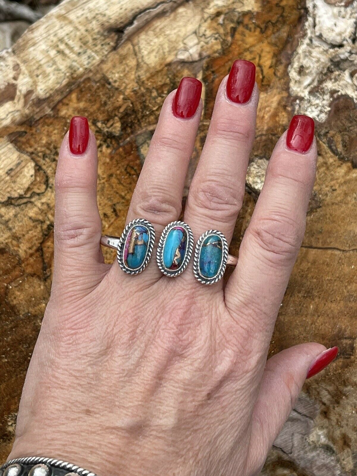 Handcrafted Purple Dream & Sterling Ring Adjustable