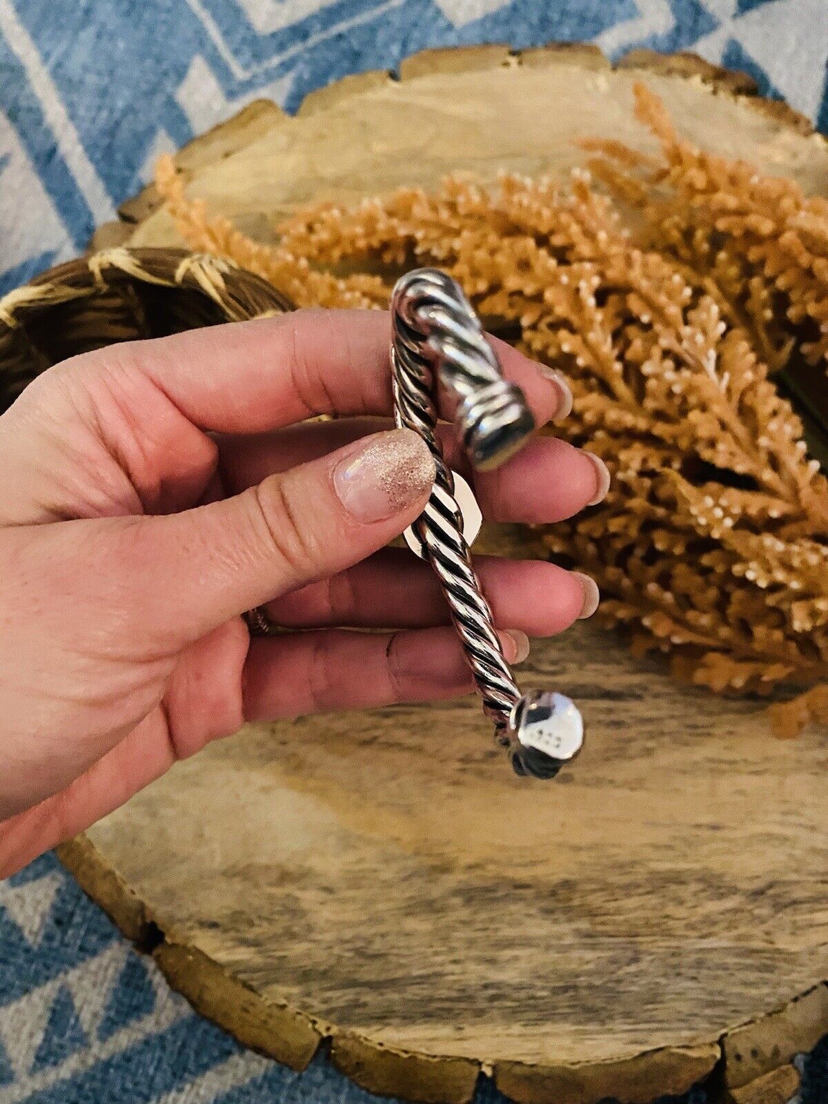 Handcrafted Pink Dream Mohave & Sterling Silver Cuff Bracelet