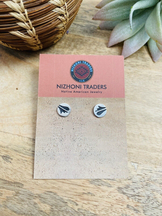 Handcrafted Overlaid Sterling Silver Stud Earrings