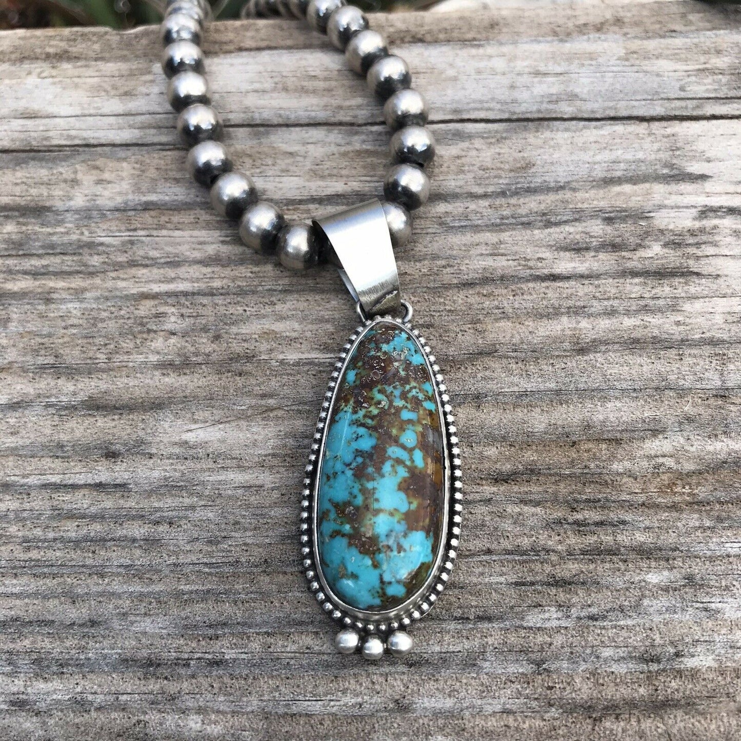 Navajo Turquoise Sterling Silver Pendant