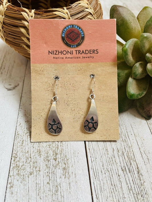 Handcrafted Sterling Silver Turtle Dangle Earrings