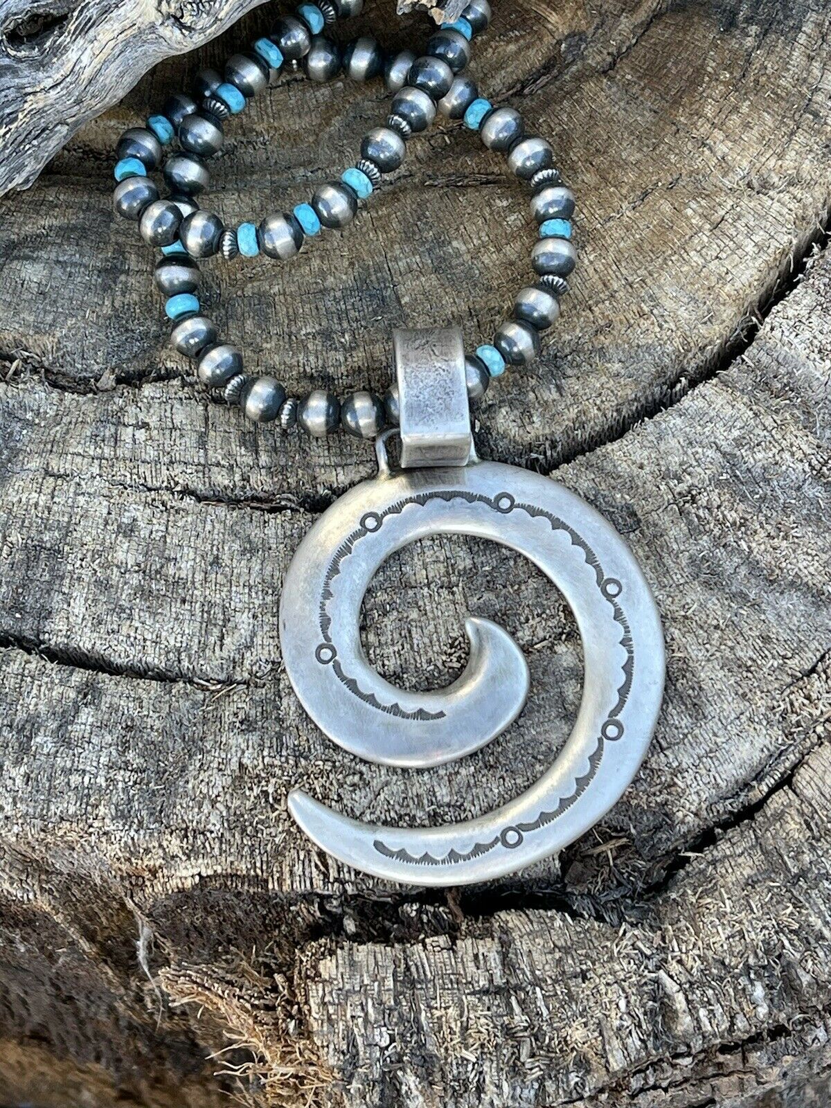 Navajo Sterling Silver Spiral of Evolution Pendant