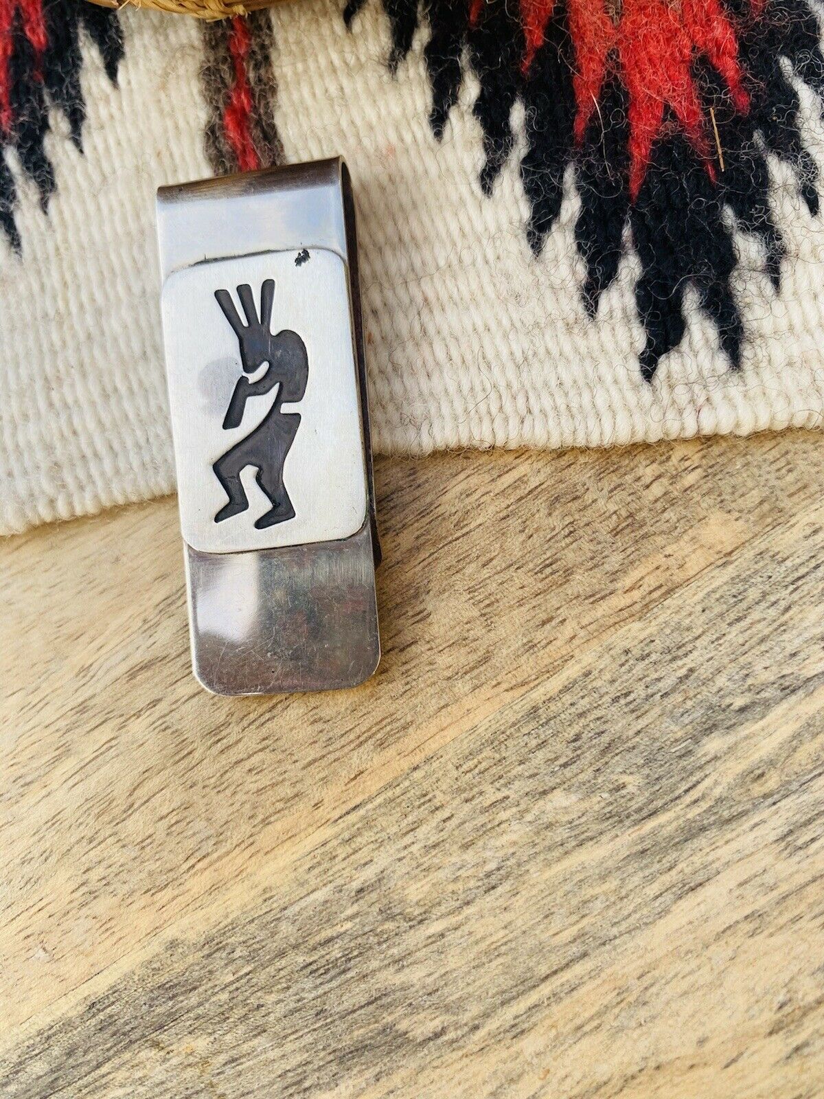 Hands Kokopelli Dancer Sterling Silver Overlaid Money Clip