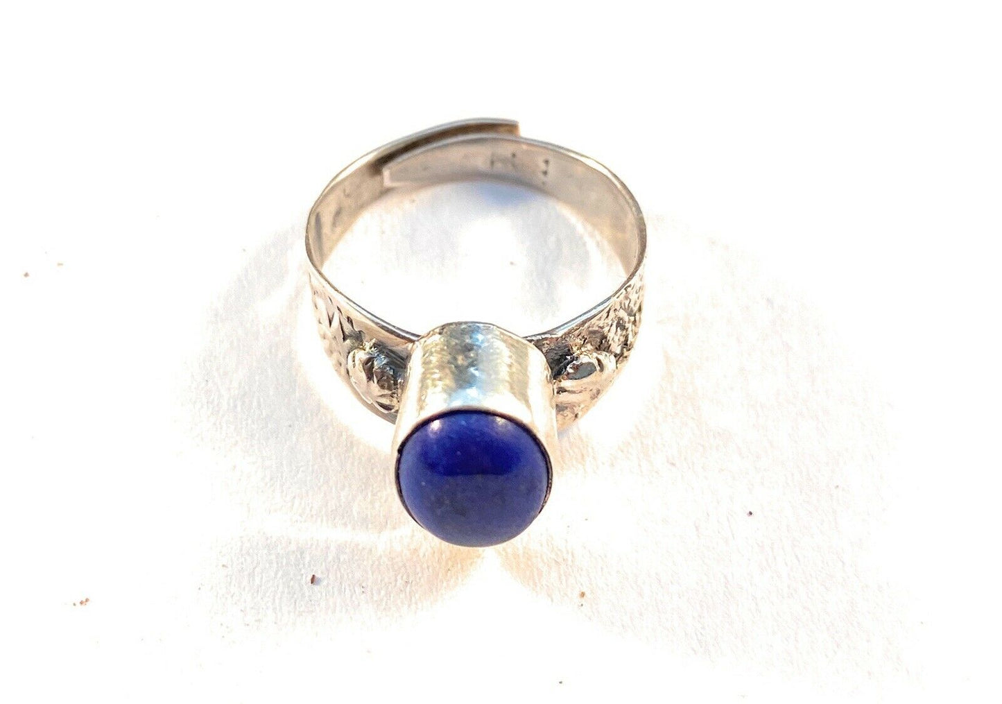 Navajo Lapis & Sterling Silver Adjustable Ring