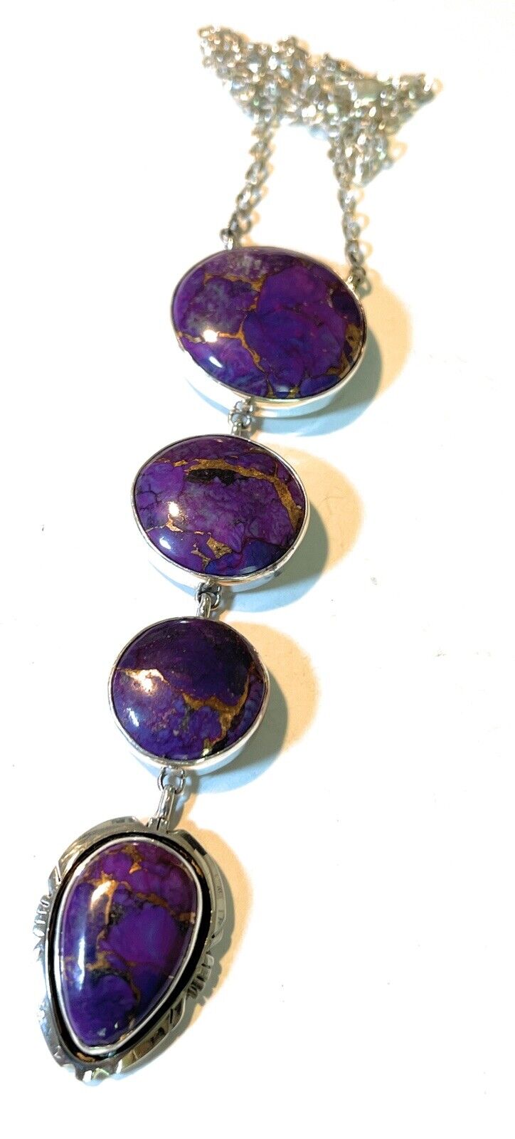 Handcrafted Purple Dream Mojave & Sterling Silver Lariat Necklace
