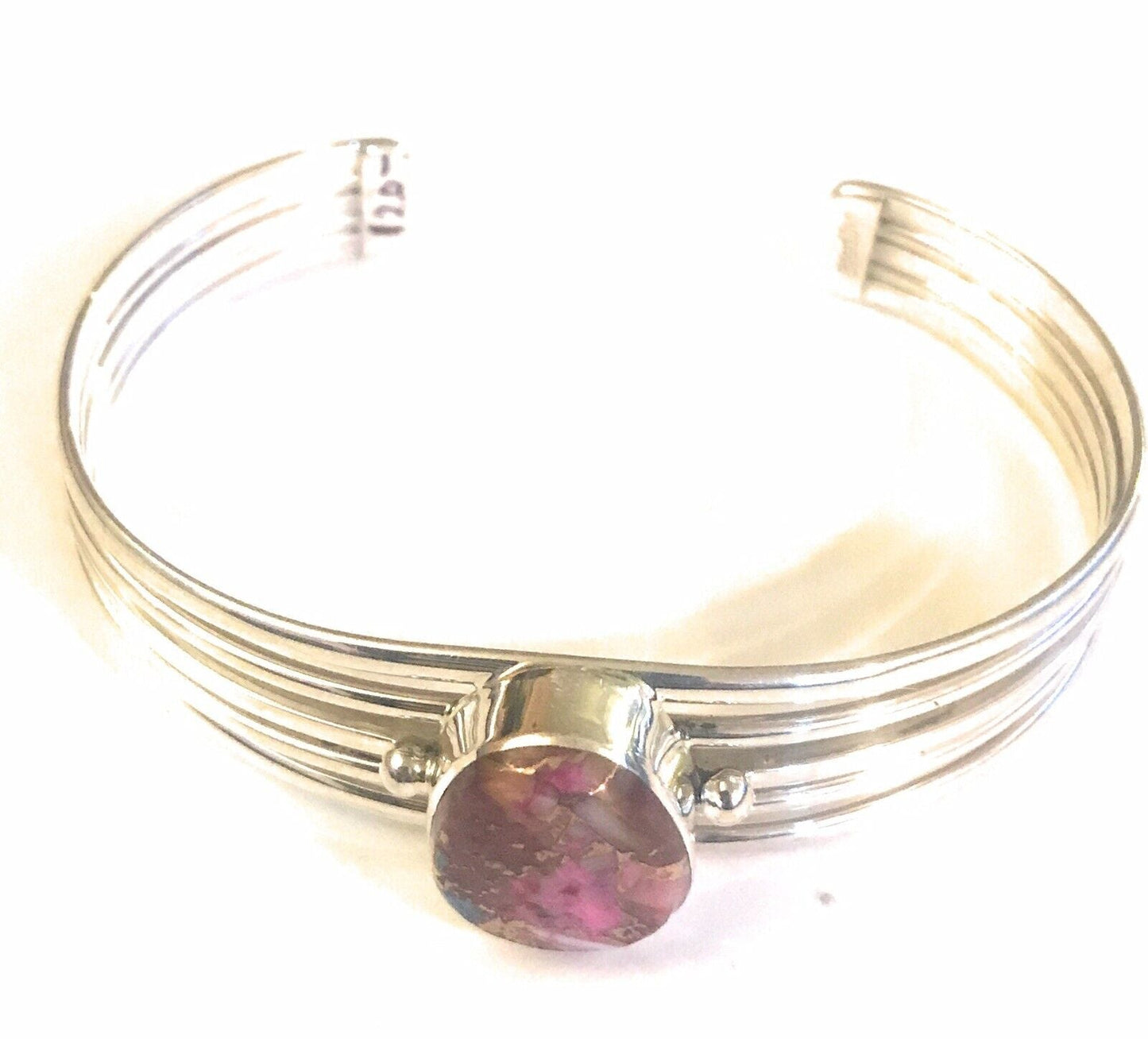 Handcrafted Pink Dream Mojave Sterling Silver Custom Cuff