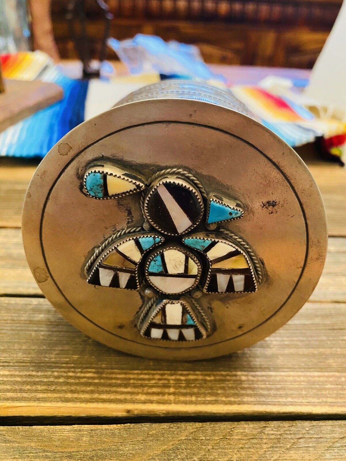 1950’s Vintage Handcrafted Sterling Silver & Multi Stone Thunderbird Jewelry Box