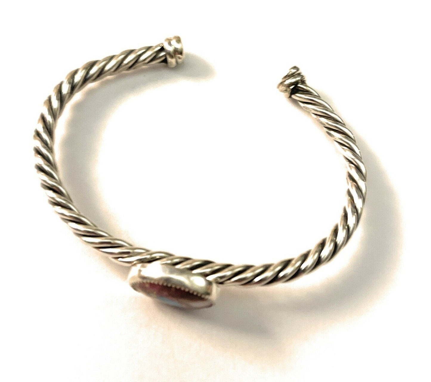 Handcrafted Pink Dream Mojave & Sterling Silver Bracelet Rope Cuff