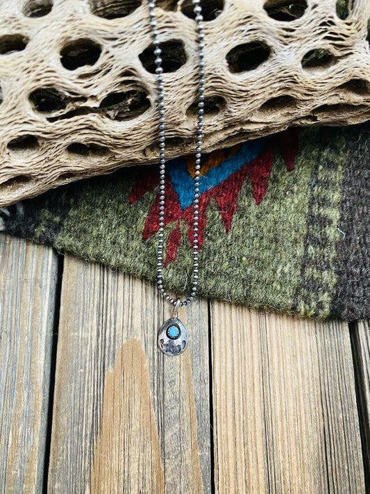 Handcrafted Turquoise & Sterling Silver Bear Paw Pendant