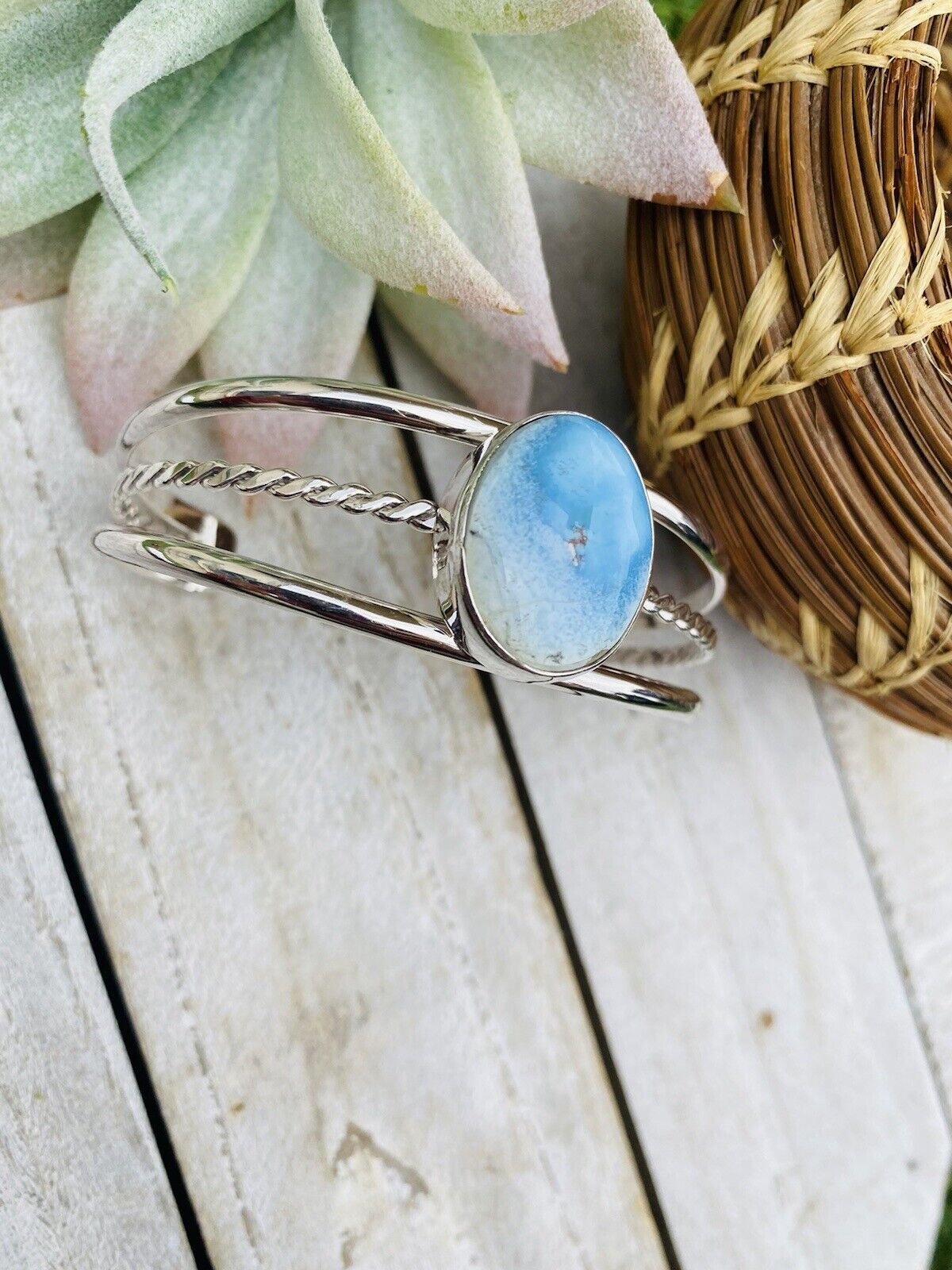 Handcrafted Golden Hills Turquoise Sterling Silver Cuff Bracelet