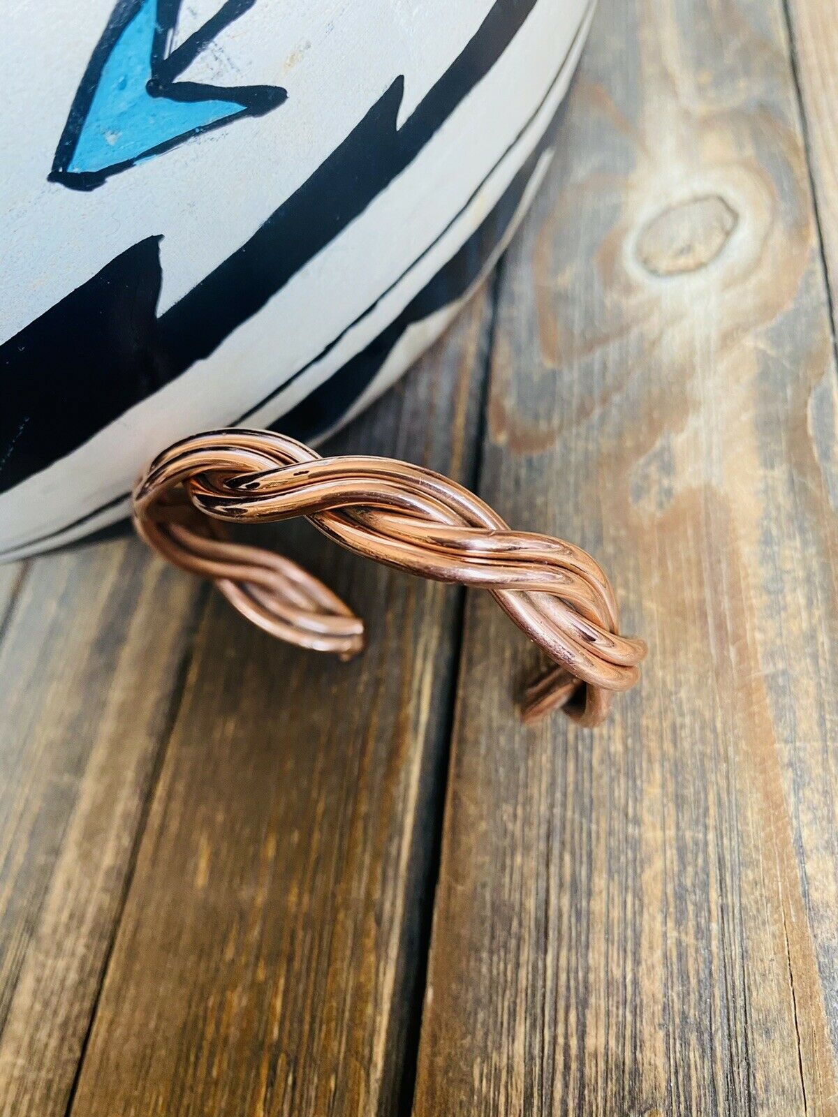 Handcrafted Copper Over Sterling Hand Twisted Cuff Bracelet