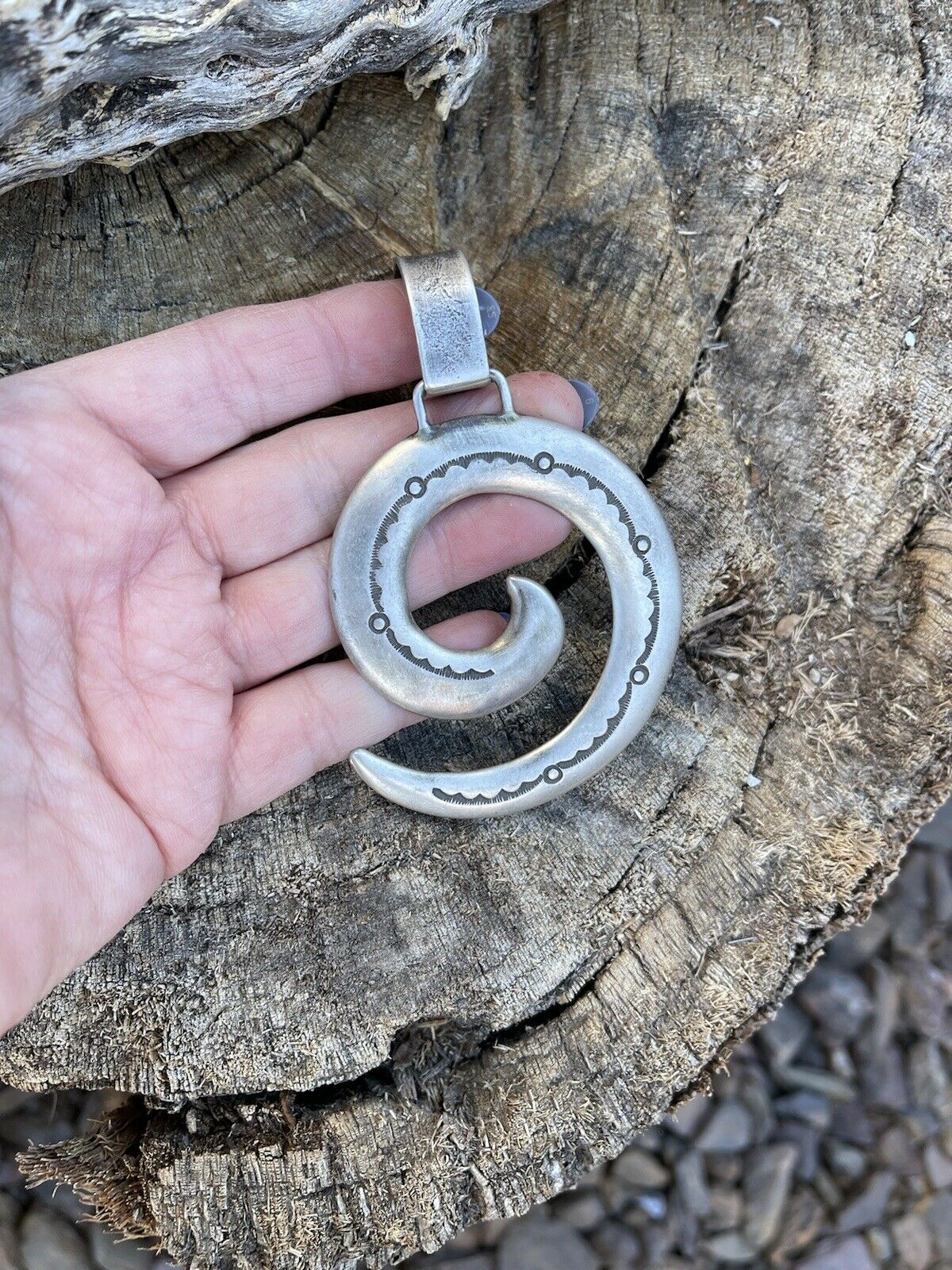 Navajo Sterling Silver Spiral of Evolution Pendant
