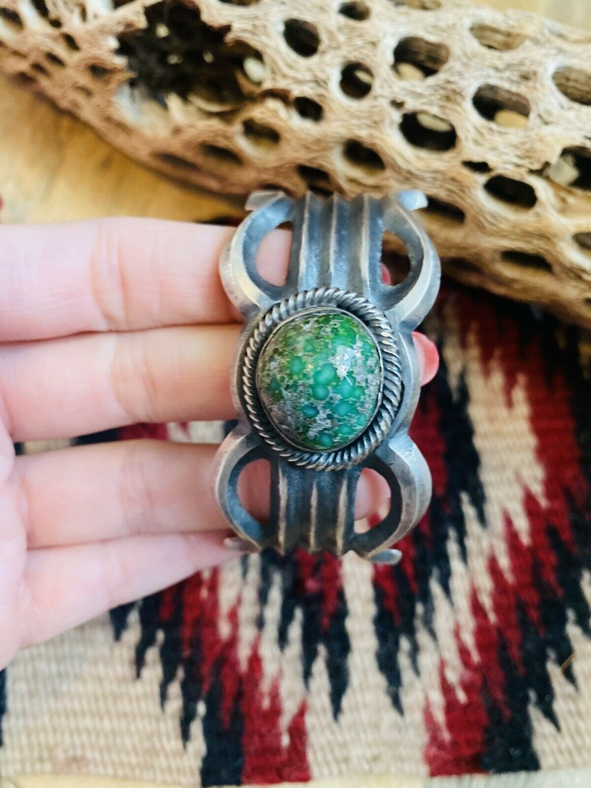 Handcrafted Sterling Silver & Sonoran Gold Turquoise Cuff Bracelet