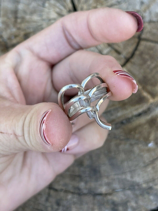 Handcrafted Sterling Silver Swirls Wave Ring