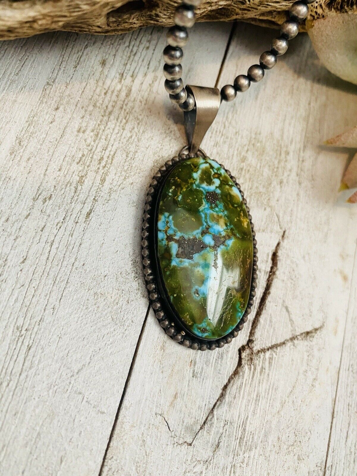 Navajo Sterling Silver & Sonoran Mountain Turquoise Pendant