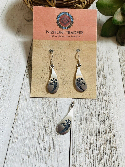 Handcrafted Sterling Silver Kokopelli Earring And Pendant Set