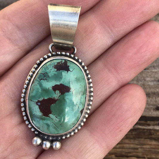 Navajo Turquoise Sterling Silver Pendant