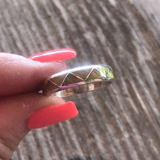 Handcrafted Sterling Silver Yellow Opal Band Ring