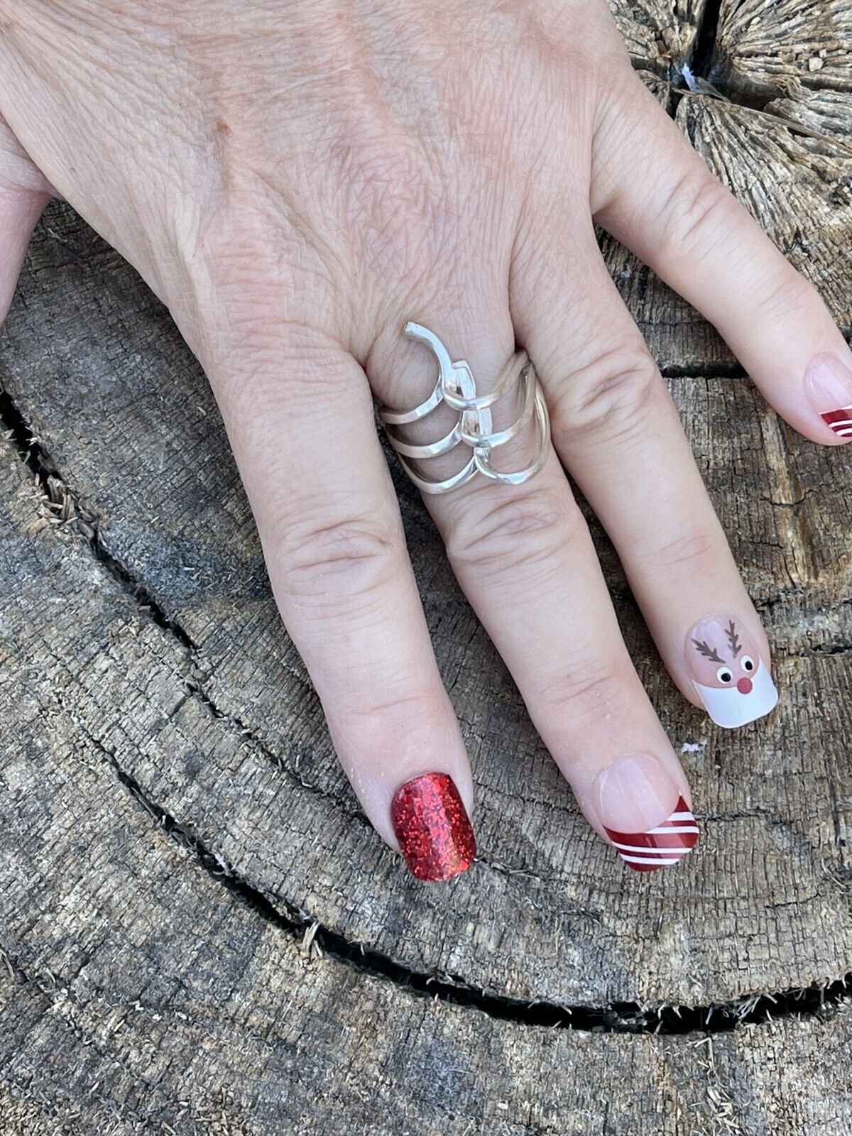 Beautiful Navajo Sterling Silver Swirls Wave Ring