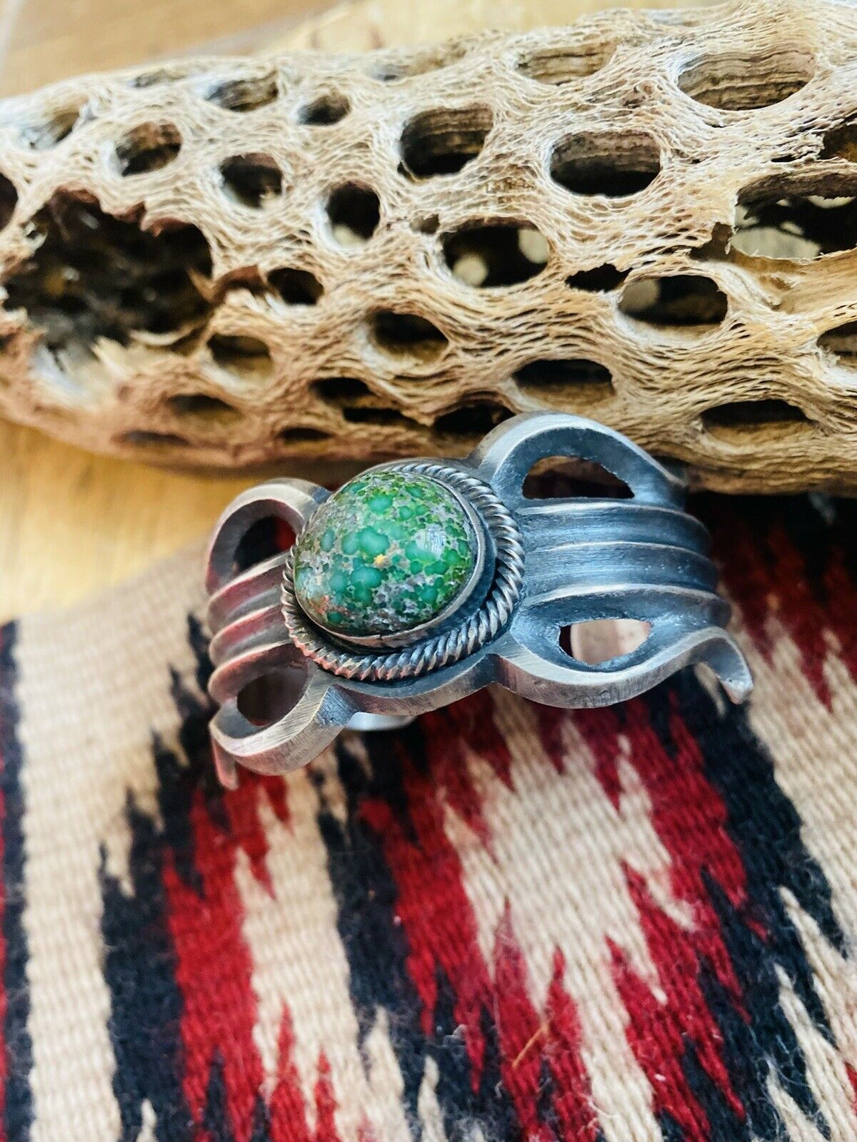 Handcrafted Sterling Silver & Sonoran Gold Turquoise Cuff Bracelet