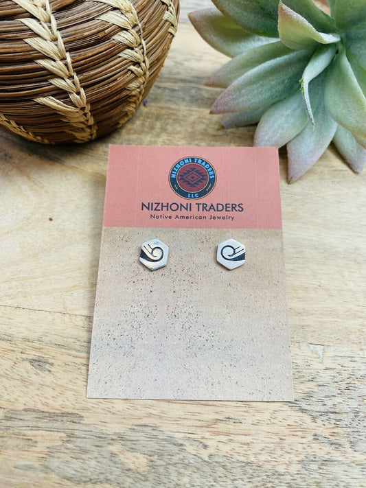 Handcrafted Overlaid Sterling Silver Swirl Stud Earrings