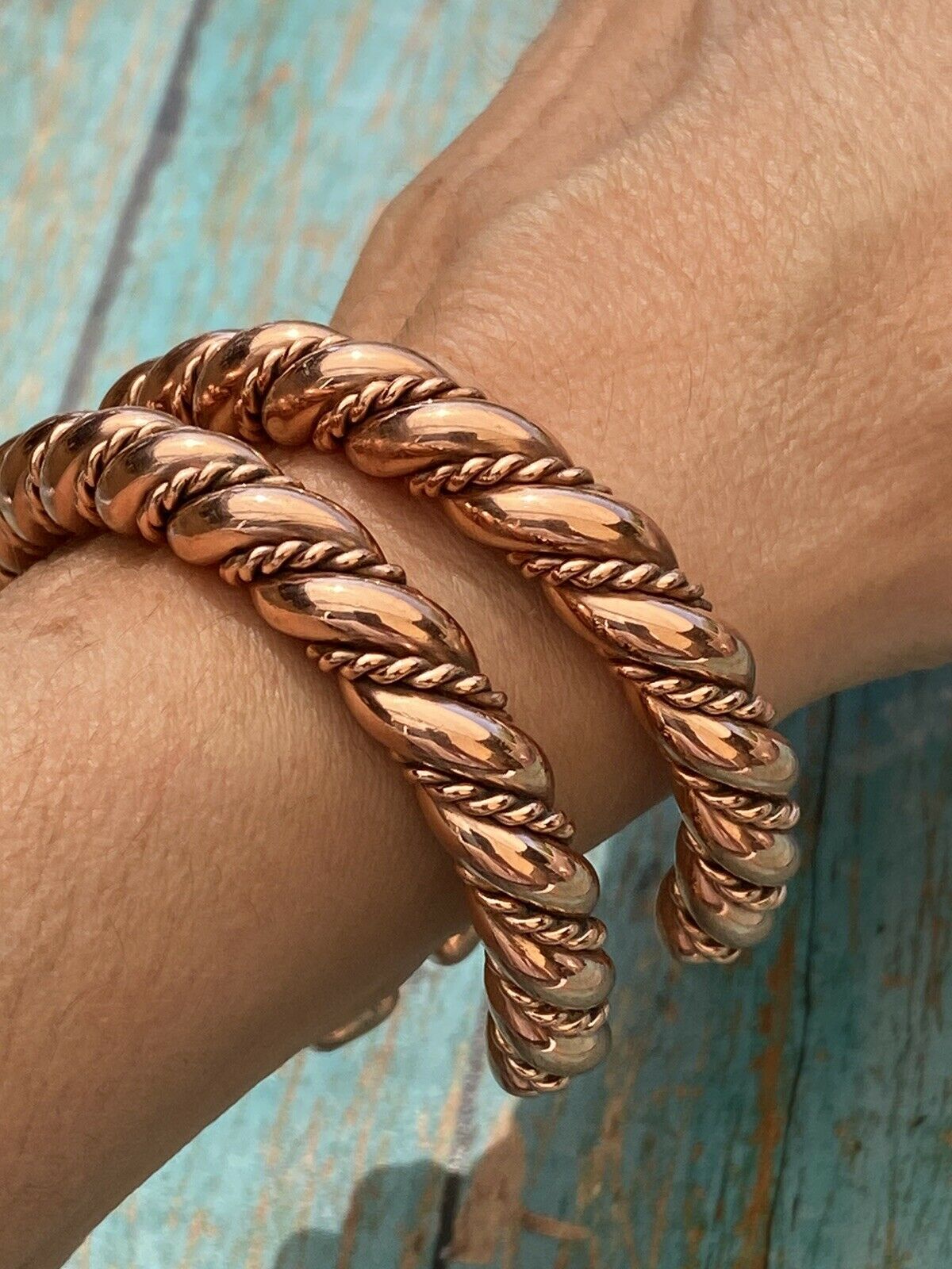 Navajo Copper Hand Twisted Bracelet Cuff