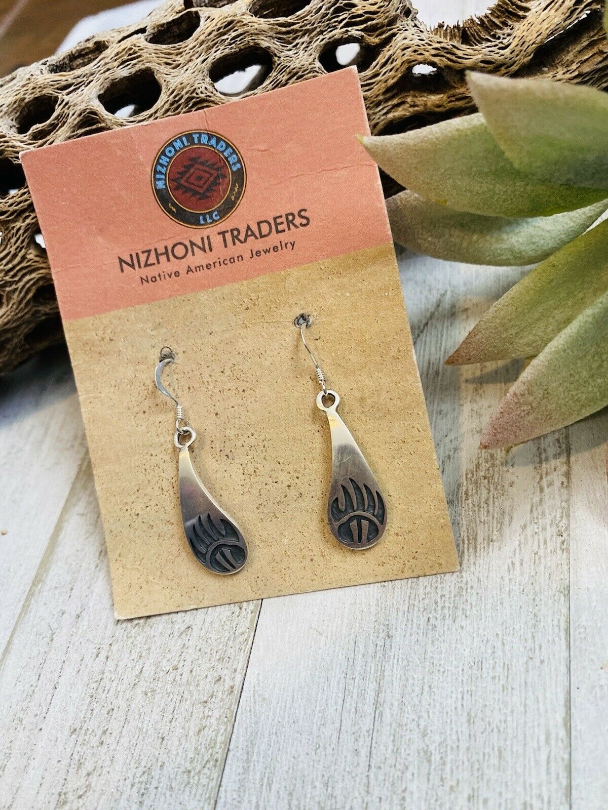 Handcrafted Sterling Silver Bear Paw Dangle Earrings