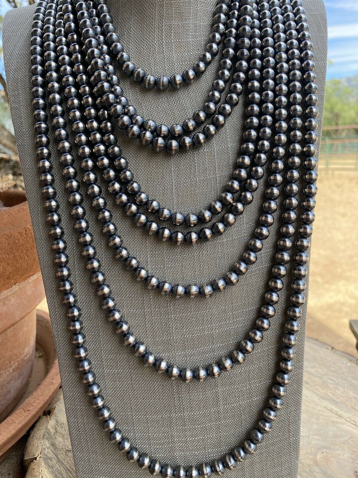 Handcrafted Pearl Style Sterling Silver Pearls 12mm 18 inch