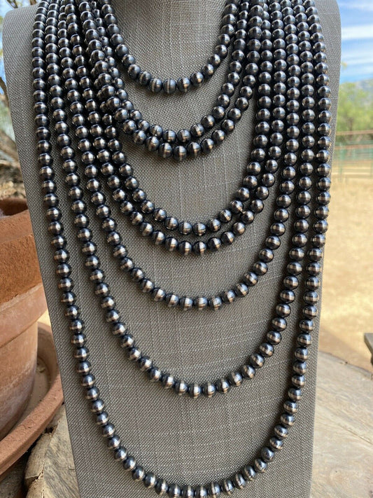 Handcrafted Pearl Style Sterling Silver Pearls 12mm 18 inch