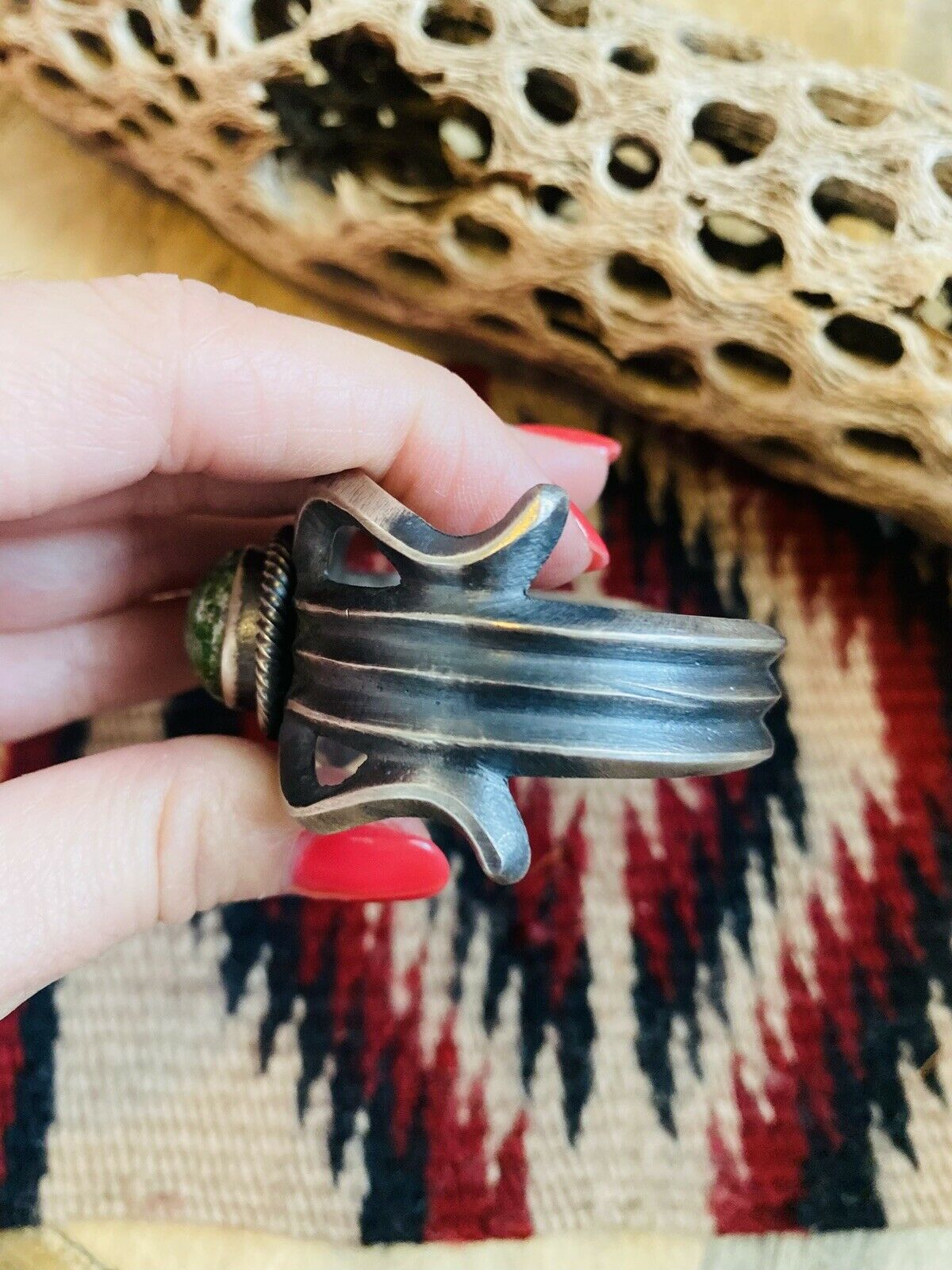 Handcrafted Sterling Silver & Sonoran Gold Turquoise Cuff Bracelet