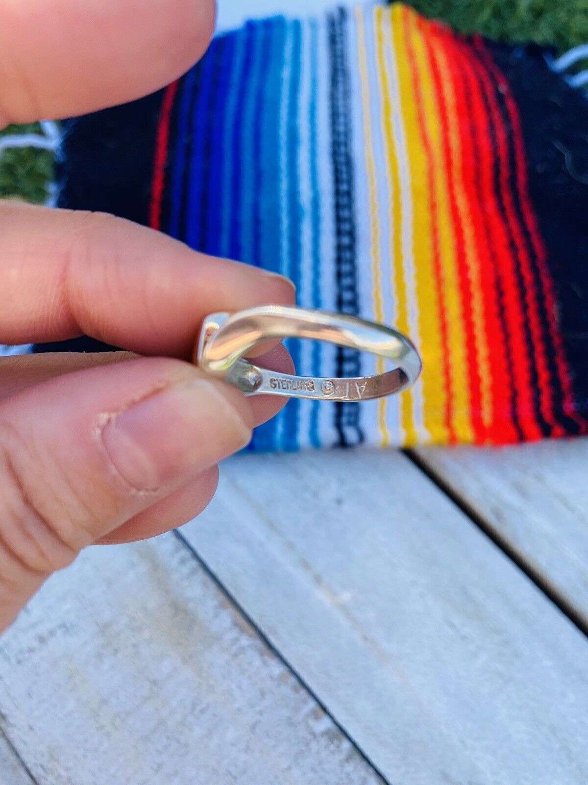 Handcrafted Multi Stone & Sterling Silver Inlay Ring