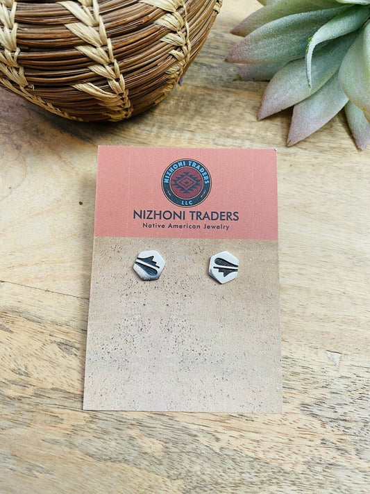 Handcrafted Overlaid Sterling Silver Stud Earrings