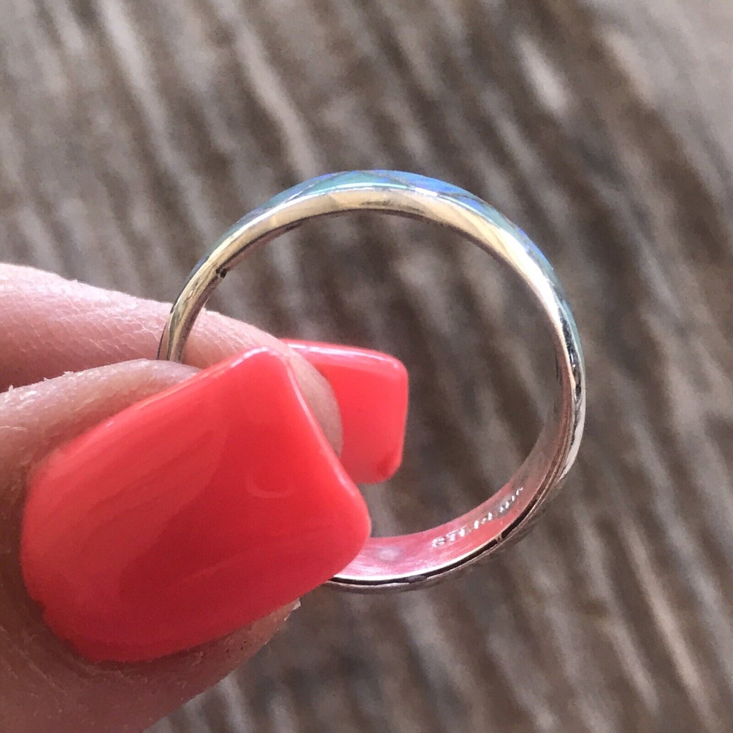 Handcrafted Sterling Silver Yellow Opal Band Ring