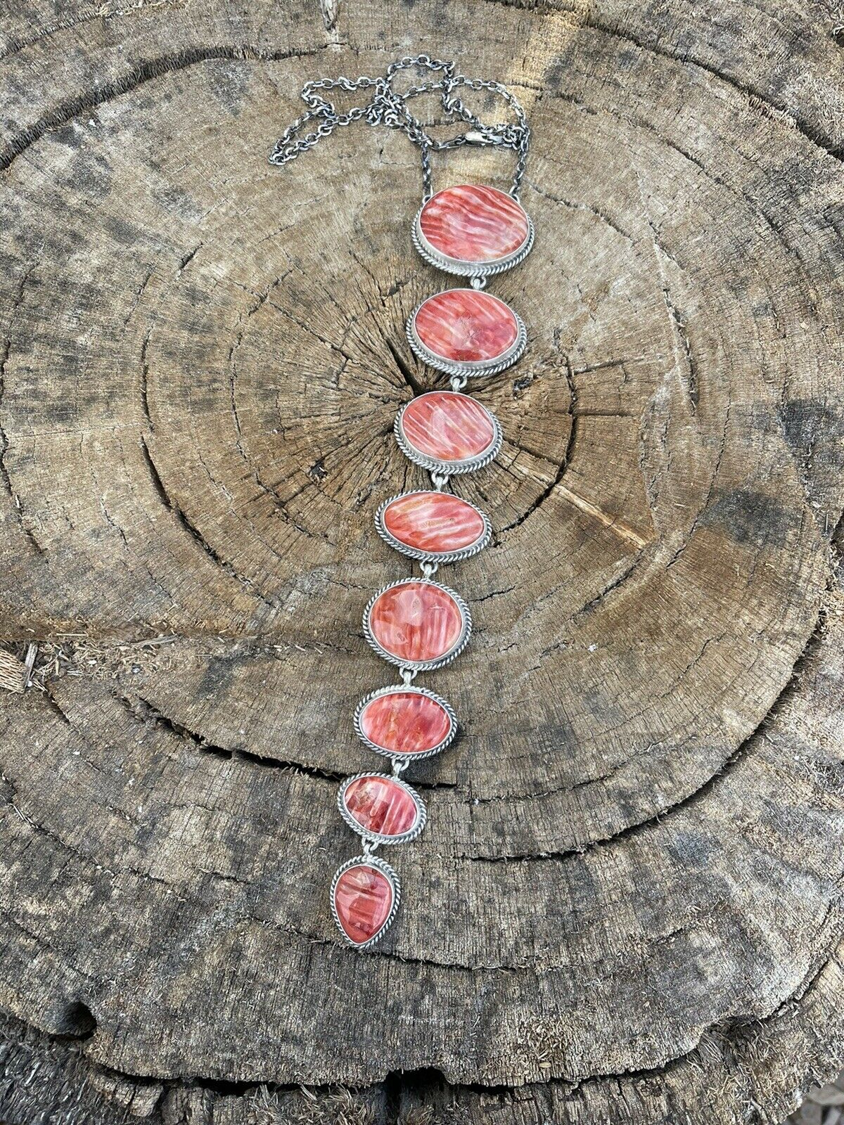 Handcrafted Sterling Silver & Spiny Drop Necklace By Wydell Billie