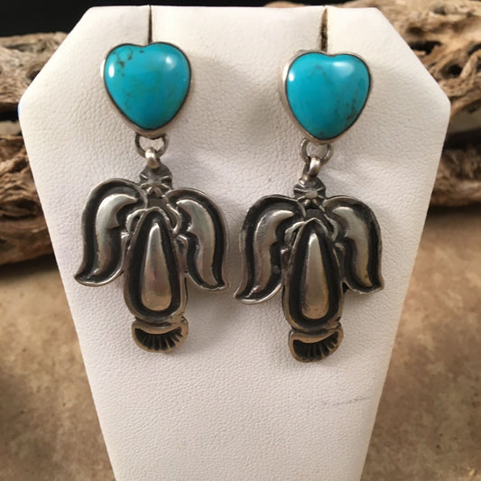 Handcrafted Sterling Silver Turquoise Dangle Earrings