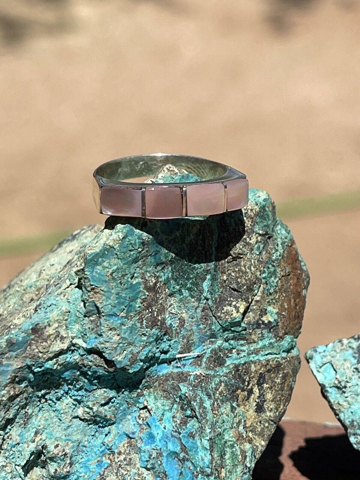 Pink Mussel Inlay Stacker Bands