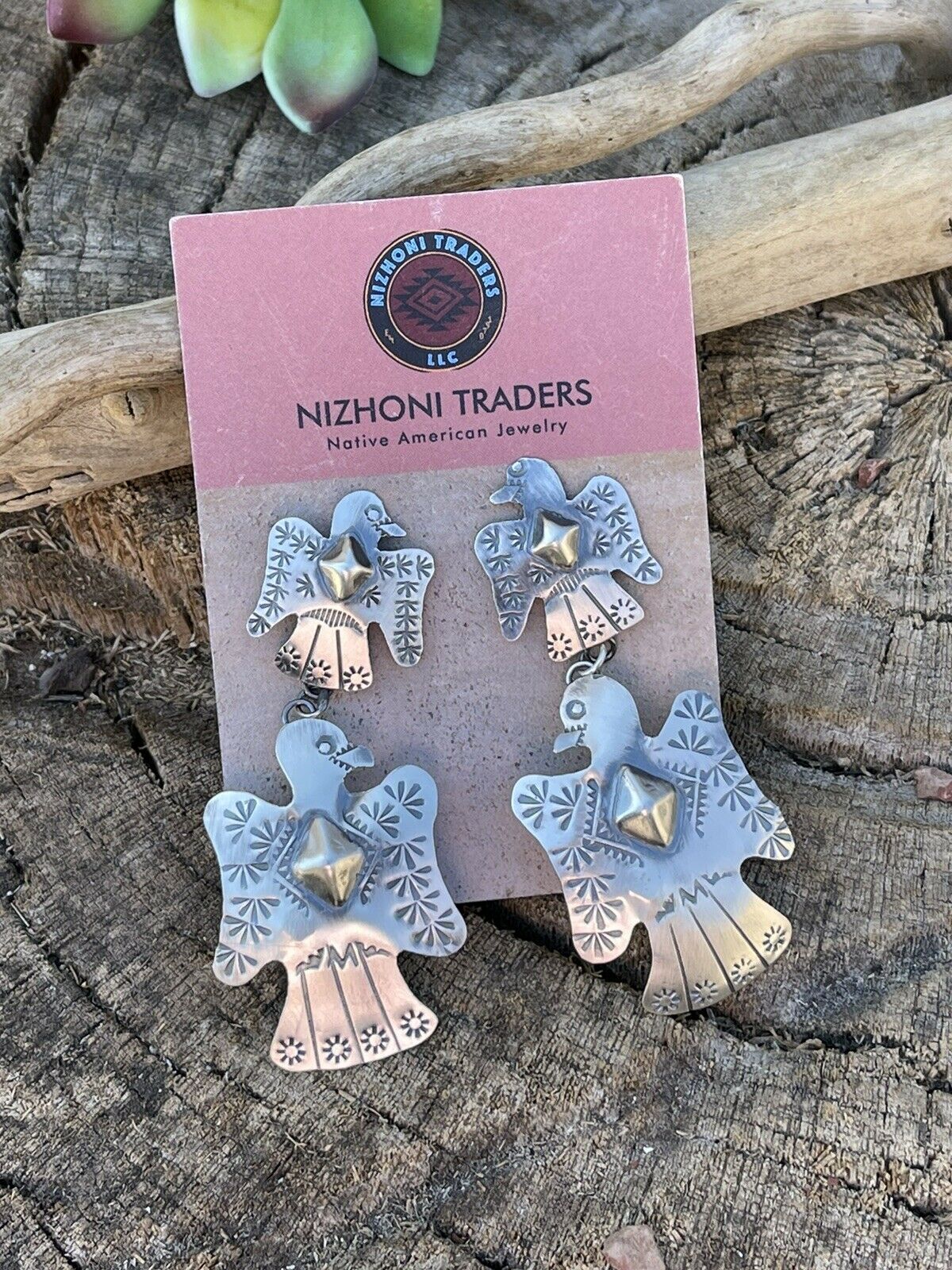 Handcrafted Sterling Silver Thunderbird Dangles by Tim Yazzie