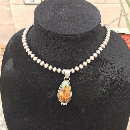 Navajo Turquoise Sterling Silver Pendant