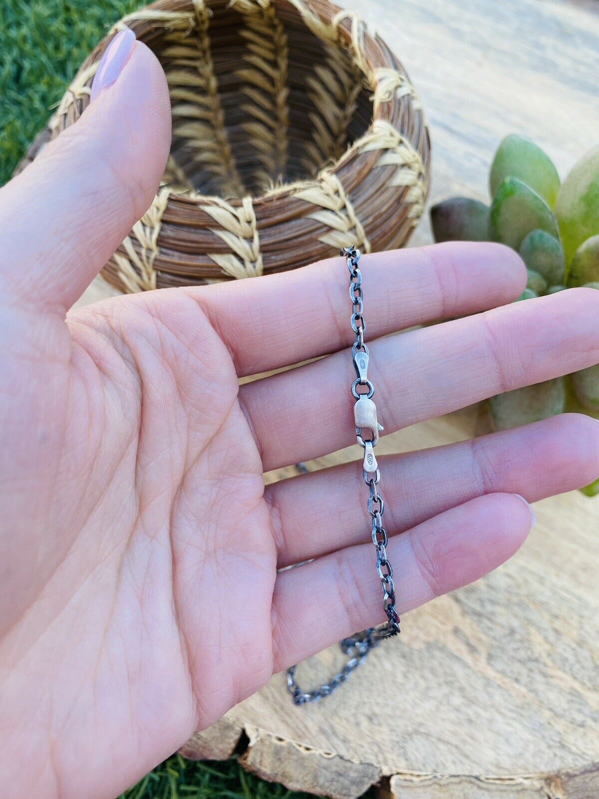 Handcrafted Sterling Silver & Pink Dream Mohave Necklace Signed