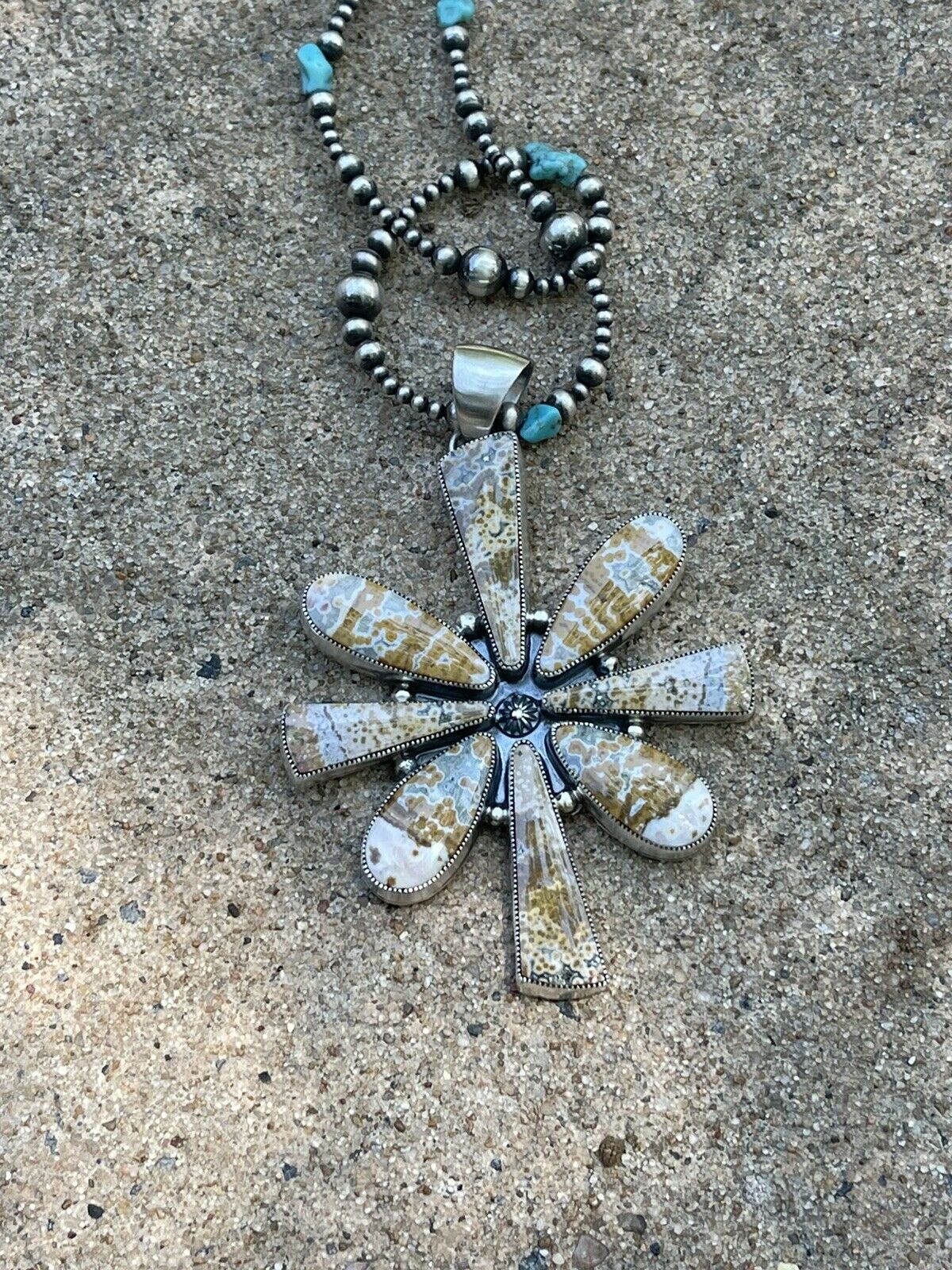 Handcrafted Sterling Silver Jasper Jumbo Cluster Pendant