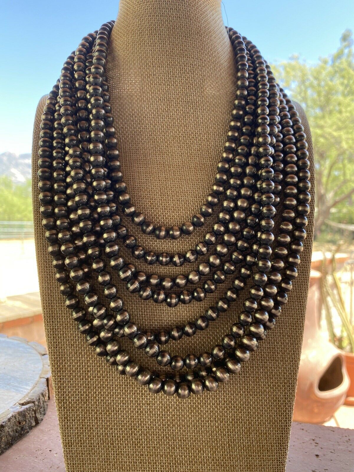 Handcrafted Pearl Style Sterling Silver Pearls 12mm 18 inch
